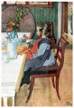 Un desayuno miserable para un madrugador 1900 Carl Larsson